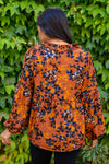 Sense Of Belonging Floral Blouse In Rust