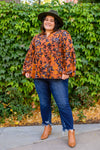 Sense Of Belonging Floral Blouse In Rust