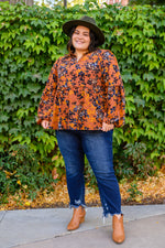 Sense Of Belonging Floral Blouse In Rust