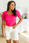 Sentimental Feelings Square Neck Top in Fuchsia