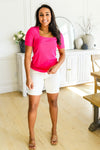 Sentimental Feelings Square Neck Top in Fuchsia