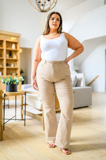 Judy Blue Serenity High Rise Tummy Control Flares in Khaki