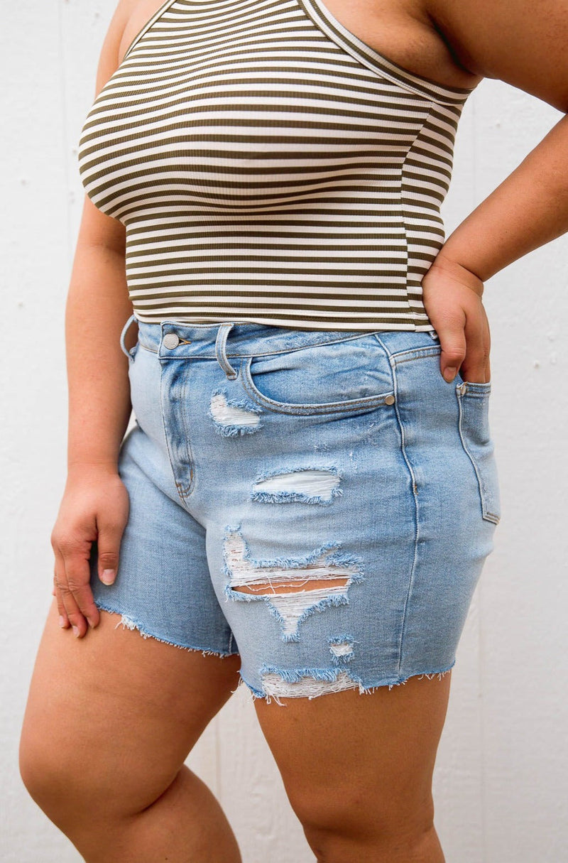 Judy Blue Shelby High Waist Destroyed Shorts