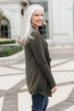 Sienna Sweater knit Cardigan In Olive