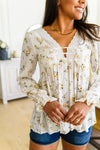 Sing Softly Lace Trim Floral Blouse