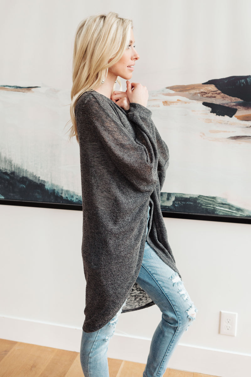 Slouchy Vibe Cardigan in Charcoal