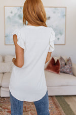 Someday Maybe Flutter Sleeve Top in Ivory