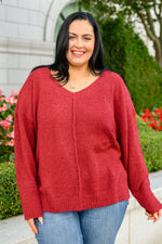 Start Of Something New V Neck Sweater In Burgundy