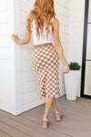 Start Your Engines Checkered Midi Skirt