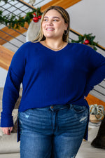 Stay The Night Waffle V-Neck Sweater