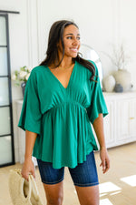 Storied Moments Draped Peplum Top