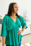 Storied Moments Draped Peplum Top