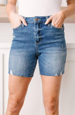 Judy Blue Straight Edge Dark Wash Shorts