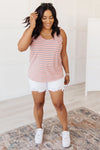 Stripe On All Summer Long Tank In Mauve