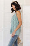 Stripe On All Summer Long Tank In Mint