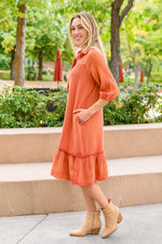 Stuck With You Vintage Overdye Dress In Rust