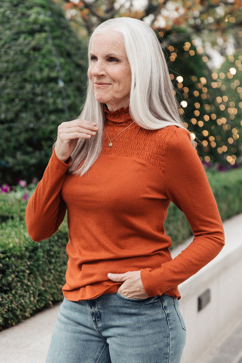 Stylin Girl Turtleneck in Rust