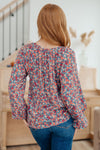 Sunday Brunch Blouse in Denim Floral