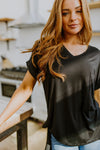 Sunday Mornings V-Neck Tee In Black