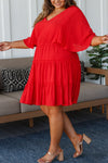 Sweet and Spicy Flutter Sleeve Dress