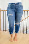 Judy Blue Tamara Mid Rise Raw Hem Jeans