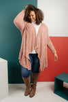 The Avalynn Heathered Cardigan in Crimson