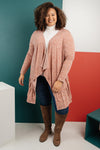 The Avalynn Heathered Cardigan in Crimson