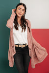 The Avalynn Heathered Cardigan in Crimson