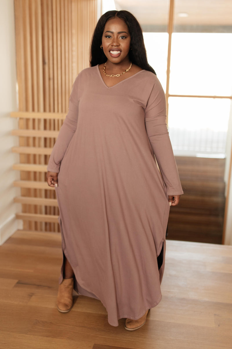 The Melanie Maxi Dress in Mauve