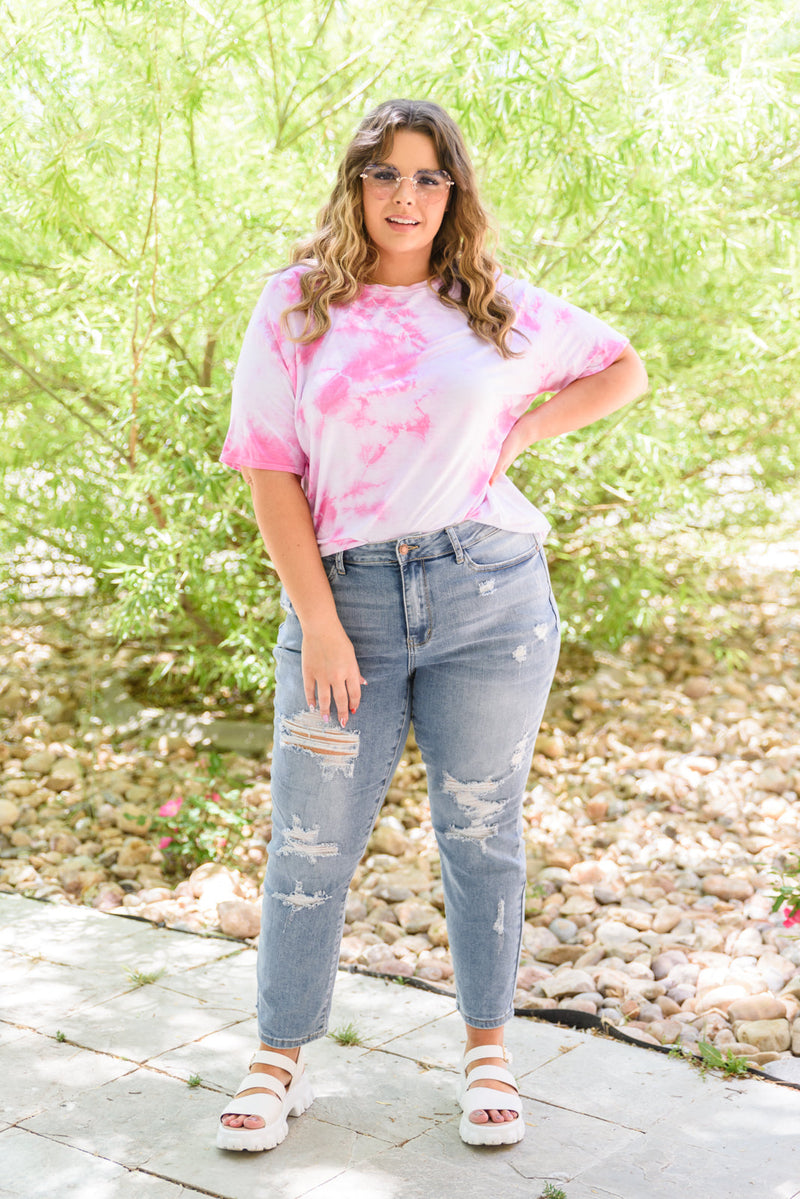 Think Pink Tie Dye Top