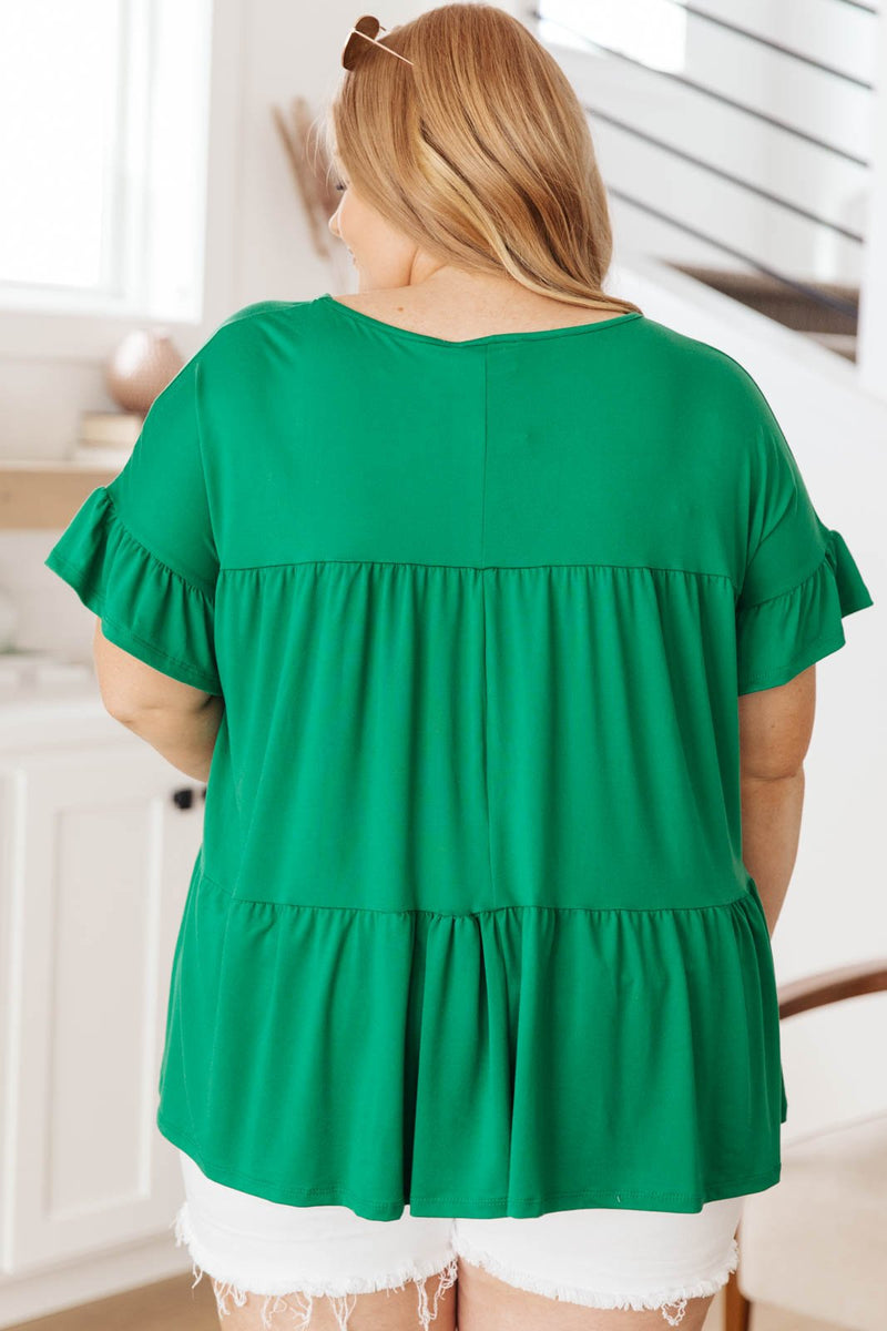 Tiered Top in Kelly Green