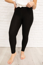 Let's Go Textured Leggings in Black