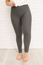 Let's Go Textured Leggings in Charcoal