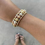 PREORDER: Tri Tone Adjustable Bracelet in Assorted Sizes