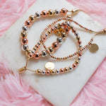 PREORDER: Tri Tone Adjustable Bracelet in Assorted Sizes