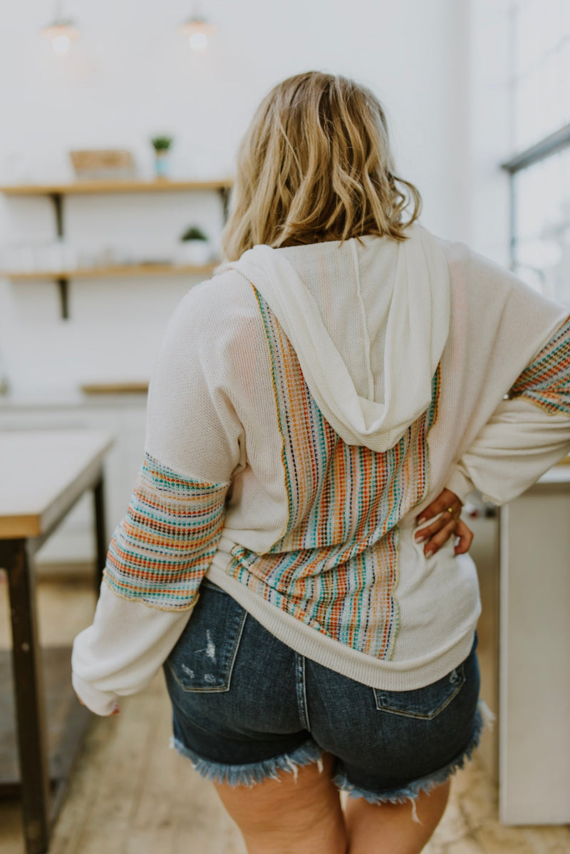 Trips To The Beach Textured Knit Hoodie