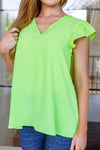 Under Neon Lights Ruffle Sleeve Top