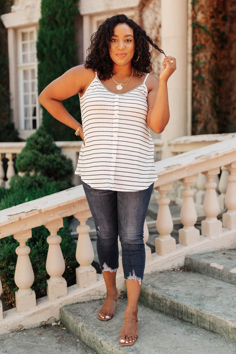 Stripes and Buttons Tank