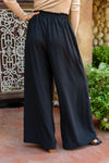 Up To Date Pleated Wide Leg Pants In Black