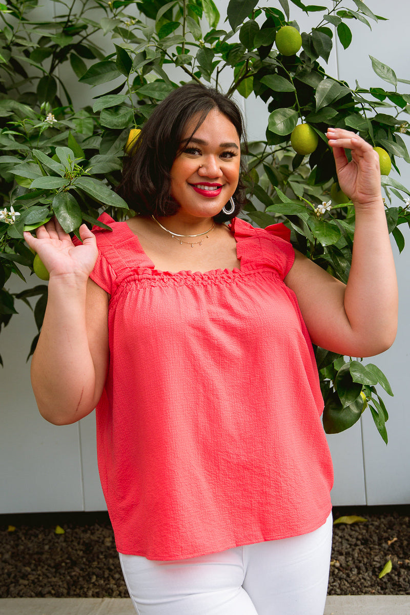 Uptown Top in Coral