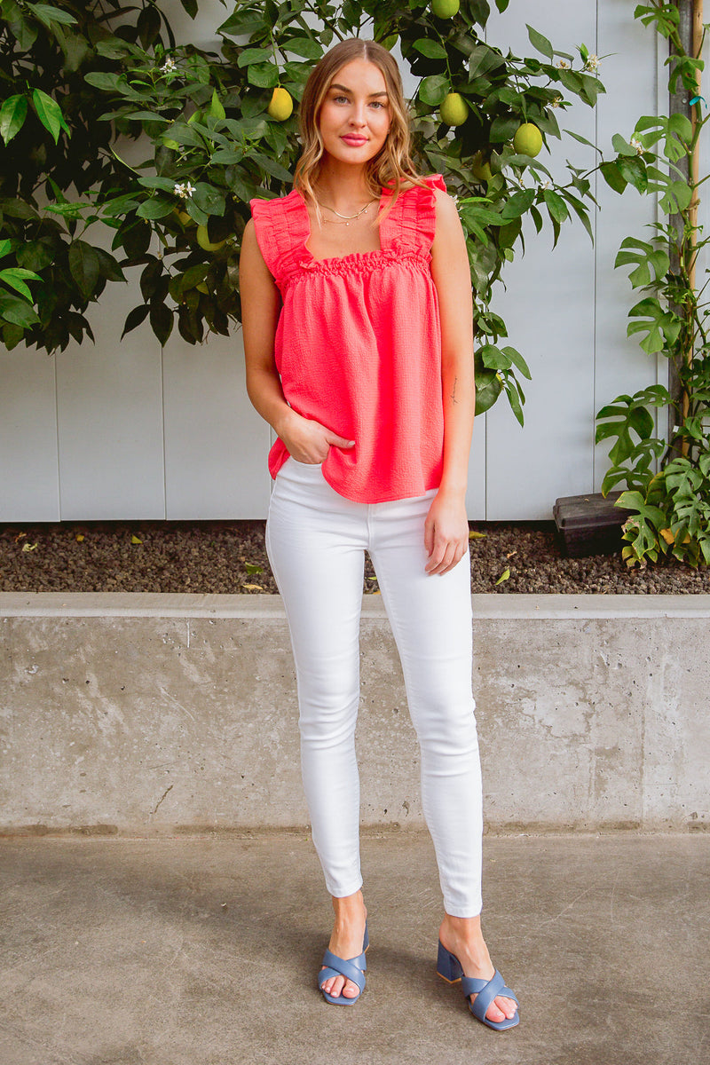 Uptown Top in Coral