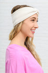 Velvet Twist Headband In Ivory