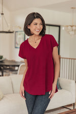 Very Much Needed V-Neck Top in Wine