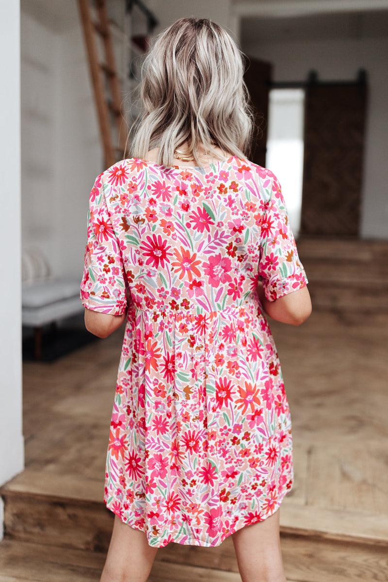 Vintage Daisies Dress In Pink