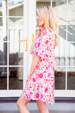 Vintage Daisies Dress In Pink