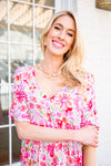 Vintage Daisies Dress In Pink