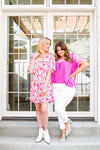 Vintage Daisies Dress In Pink