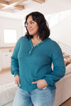 Waffle Love Thermal Top In Blue