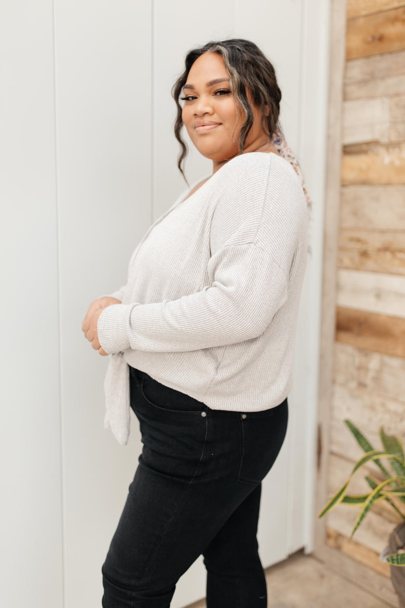 Waffle Love Top in Gray