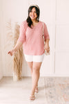 Willow Waffle Knit Top in Blush